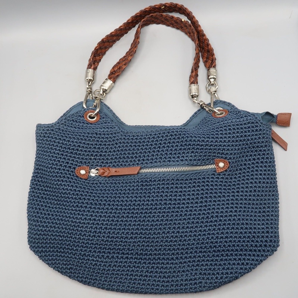 The‎ SAK Classic Crochet Knit Ice Blue Small Crossbody Bag Purse